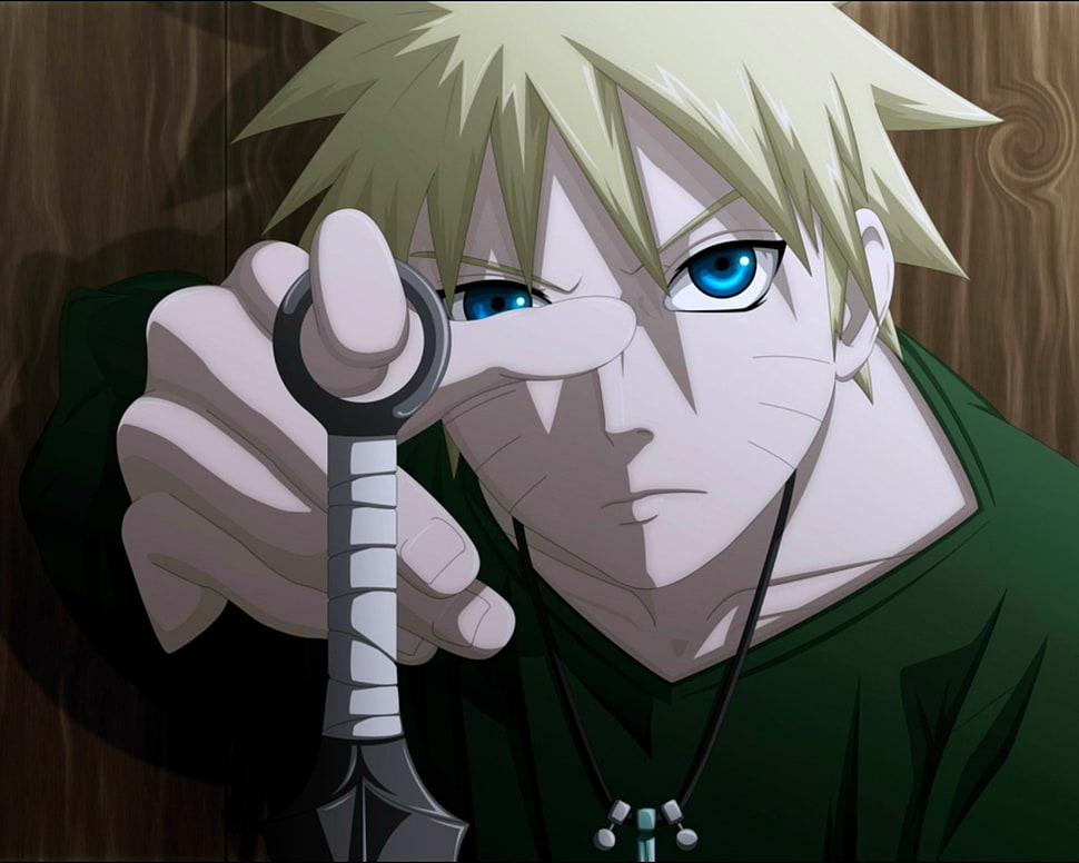 Naruto holding black kunai HD wallpaper